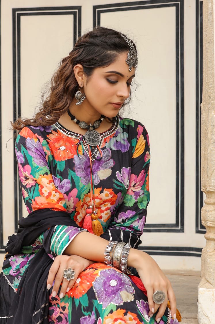 Black indian gown