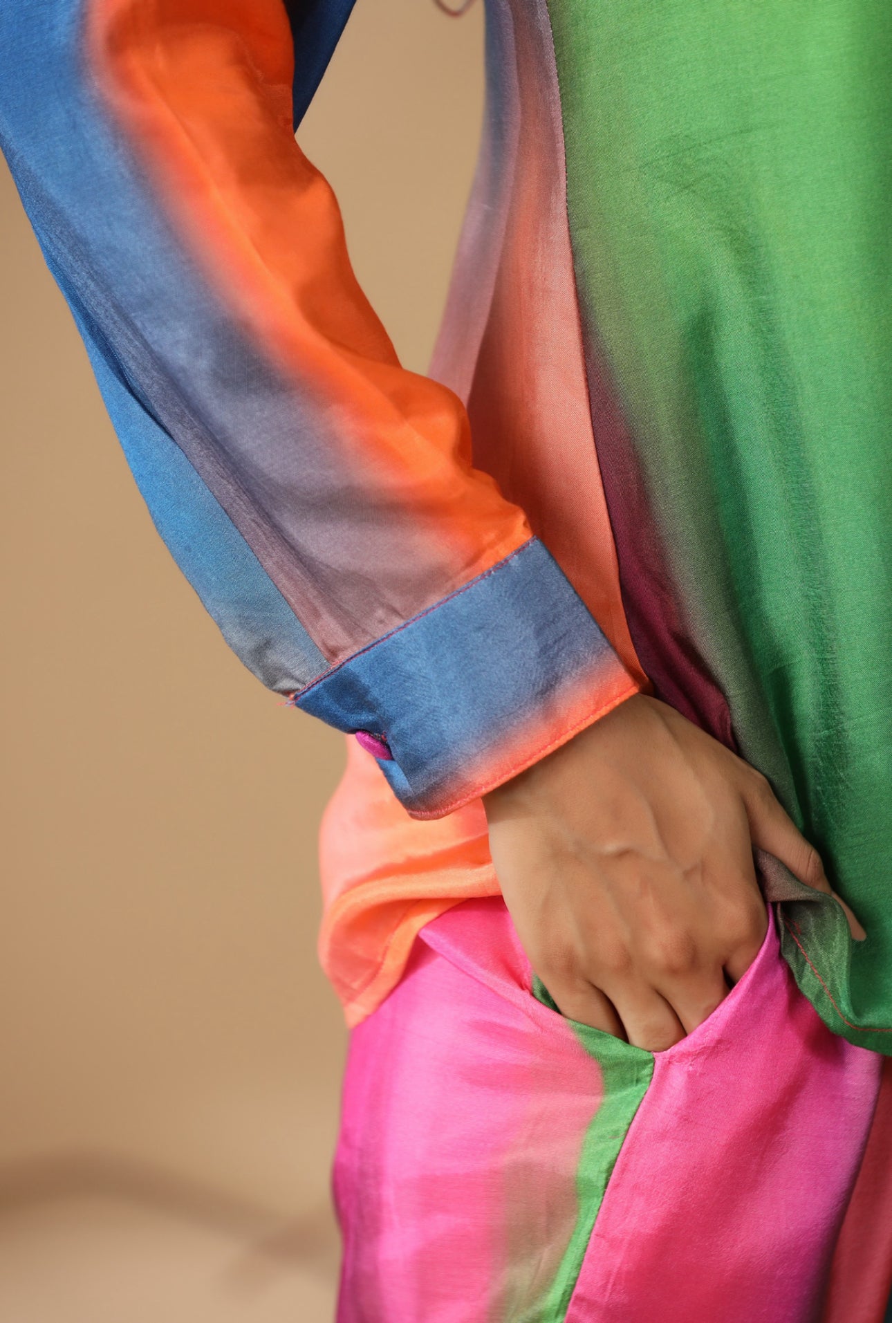 Rainbow muslin silk co ord set