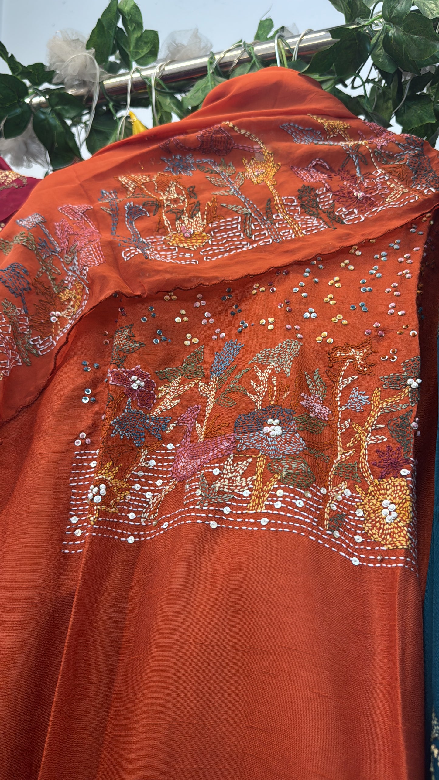 Katha work silk suits