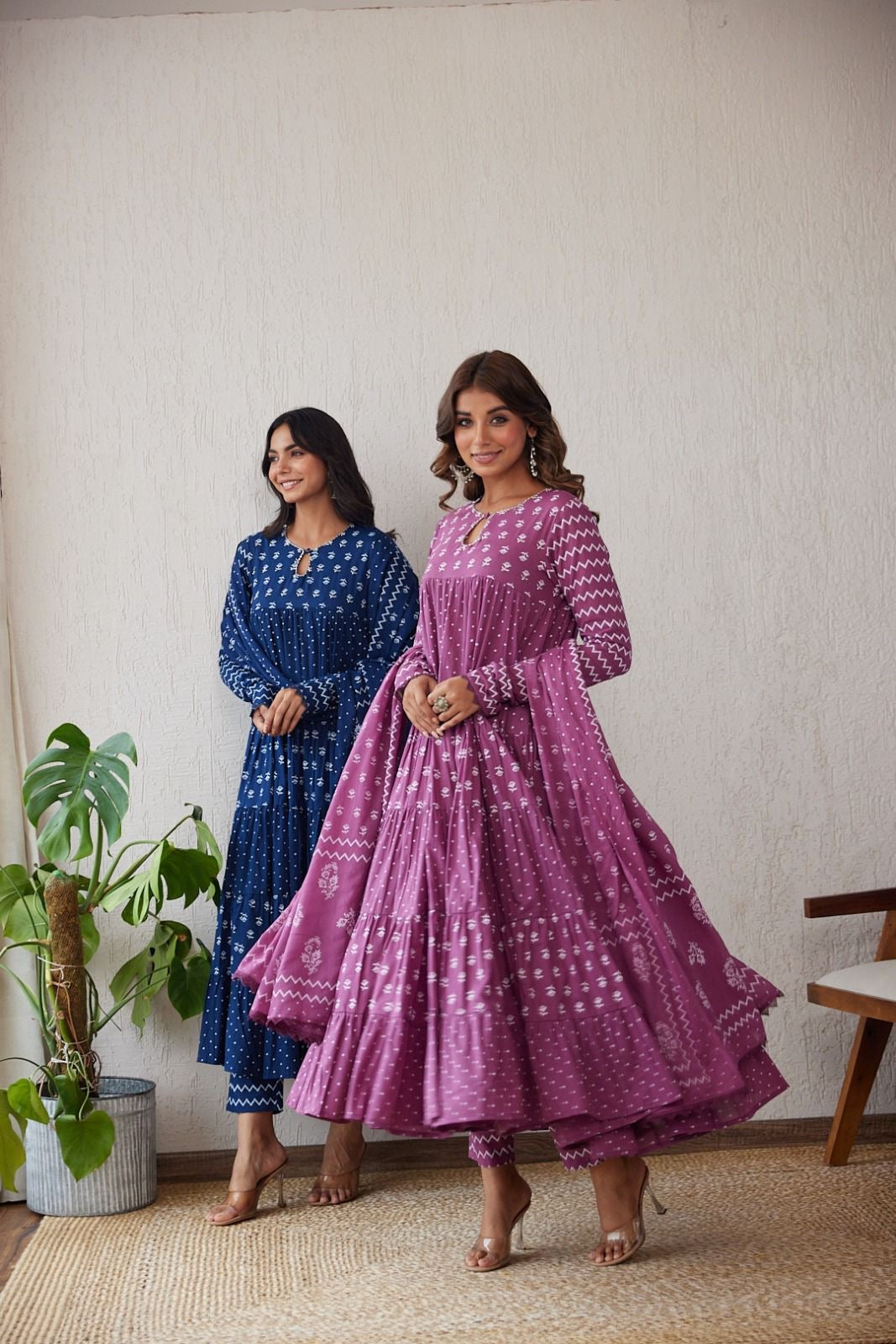 Hand block cotton Anarkali