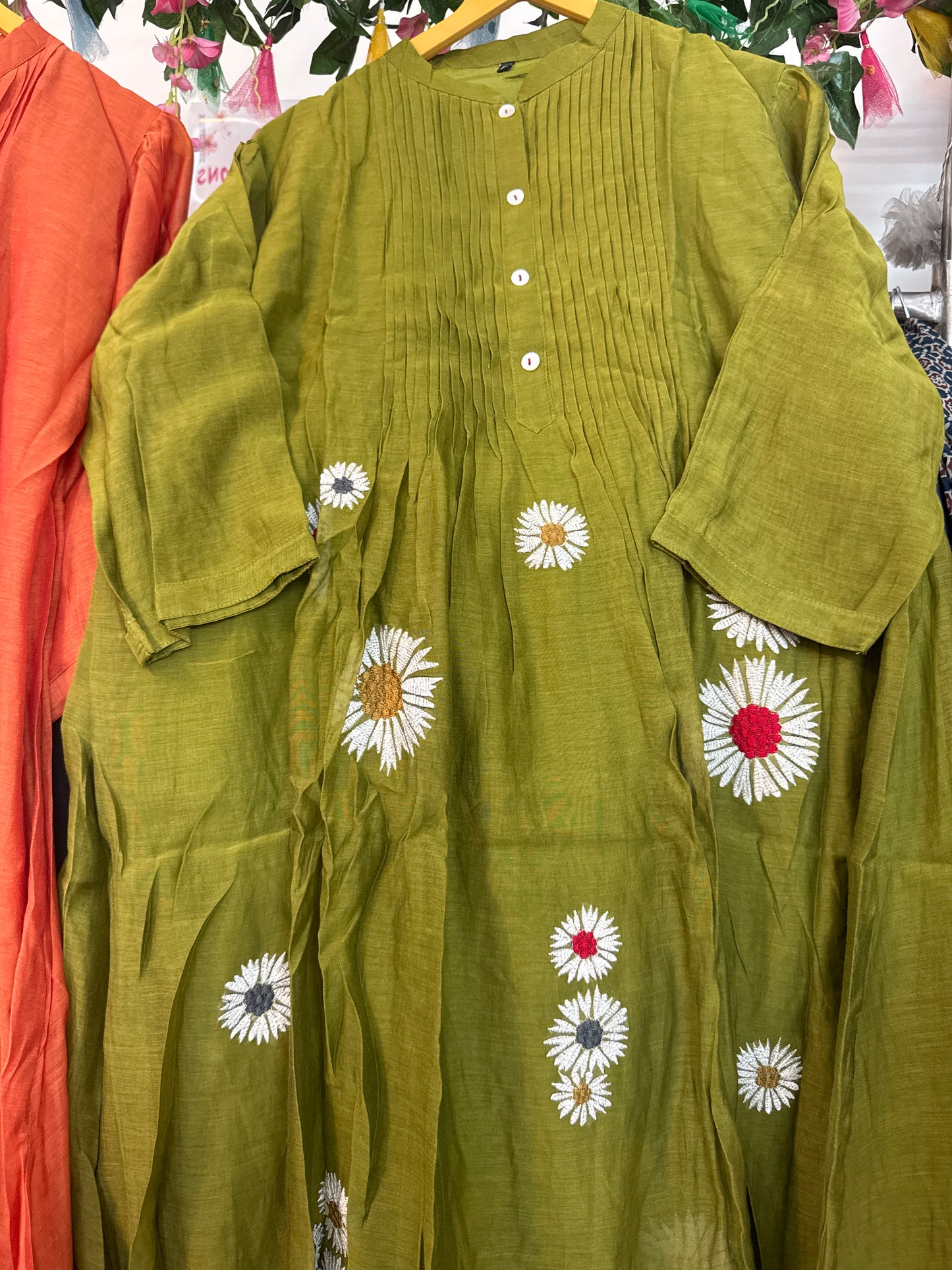 Sun flower embroidery mul chandari