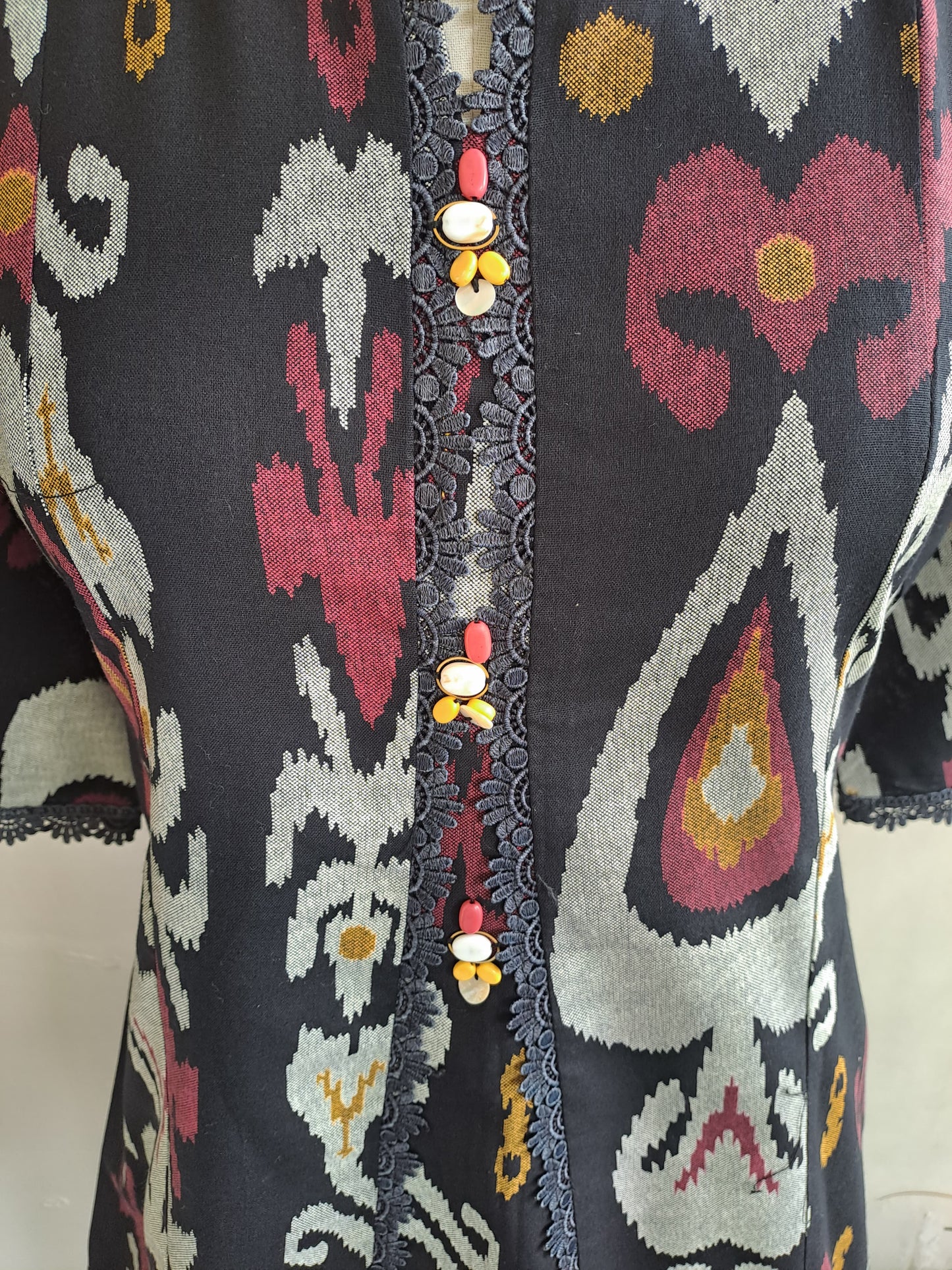 Black Ikkat cotton ord set