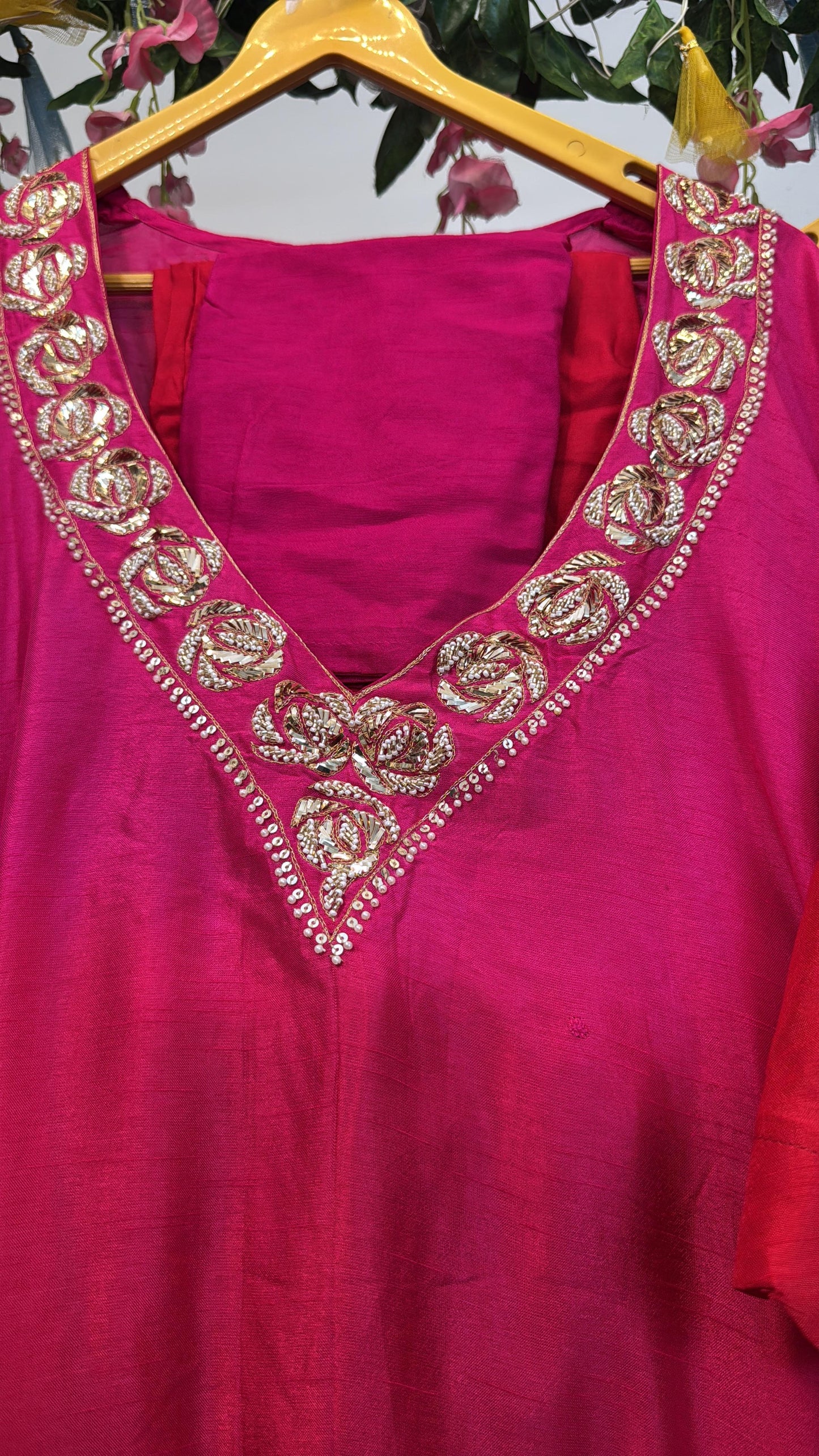 Silk buster kurta pants set
