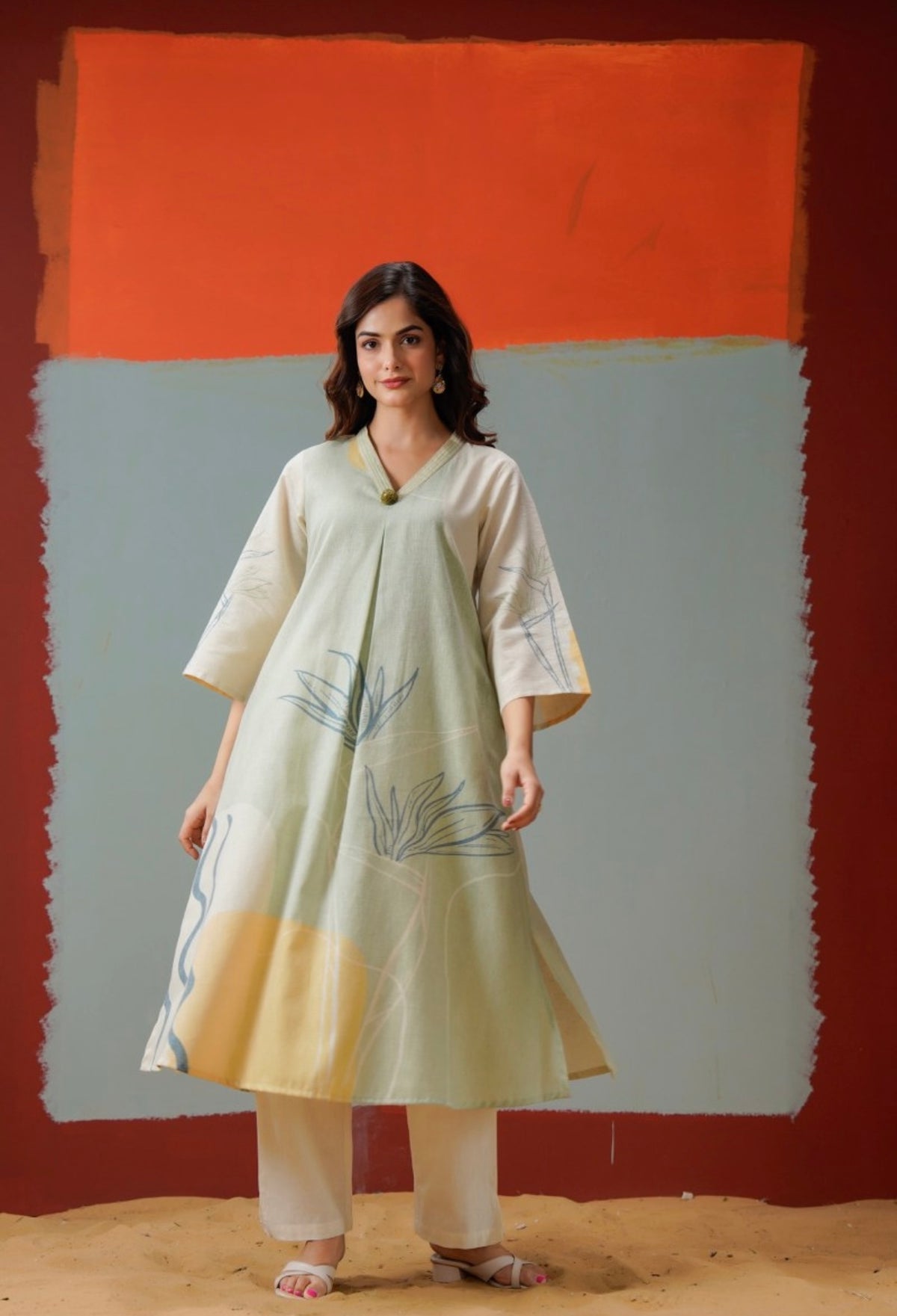 WILLOW BREEZE Linen COTTON KURTA SET