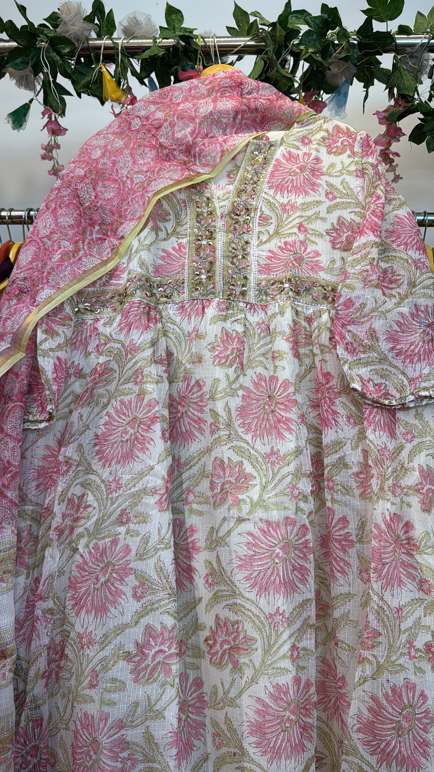 Floral Kota doria suit