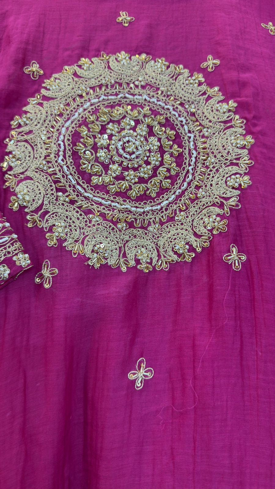 Round Hand work aline beautiful mul chandari suit