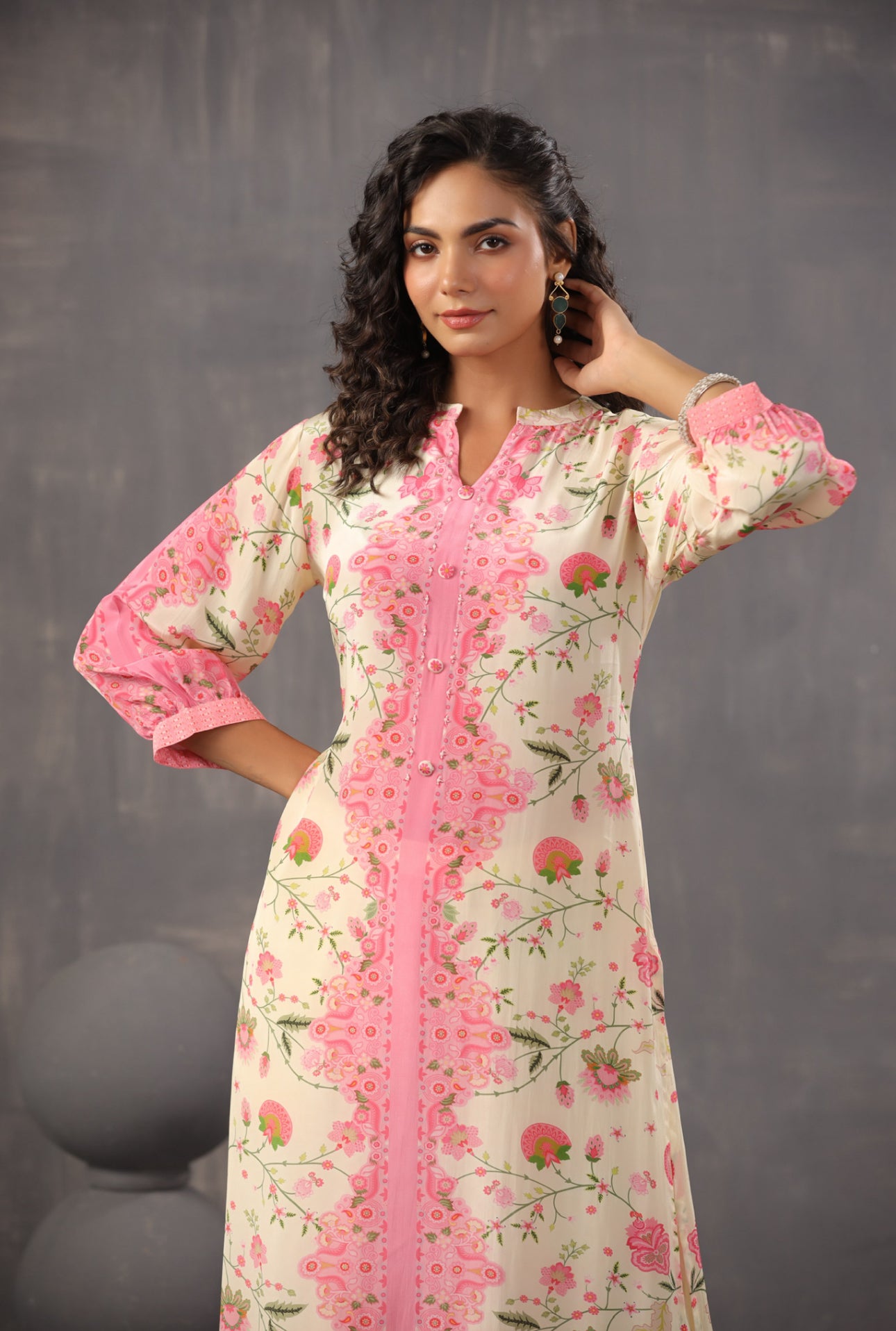 Ivory crepe kurta pant