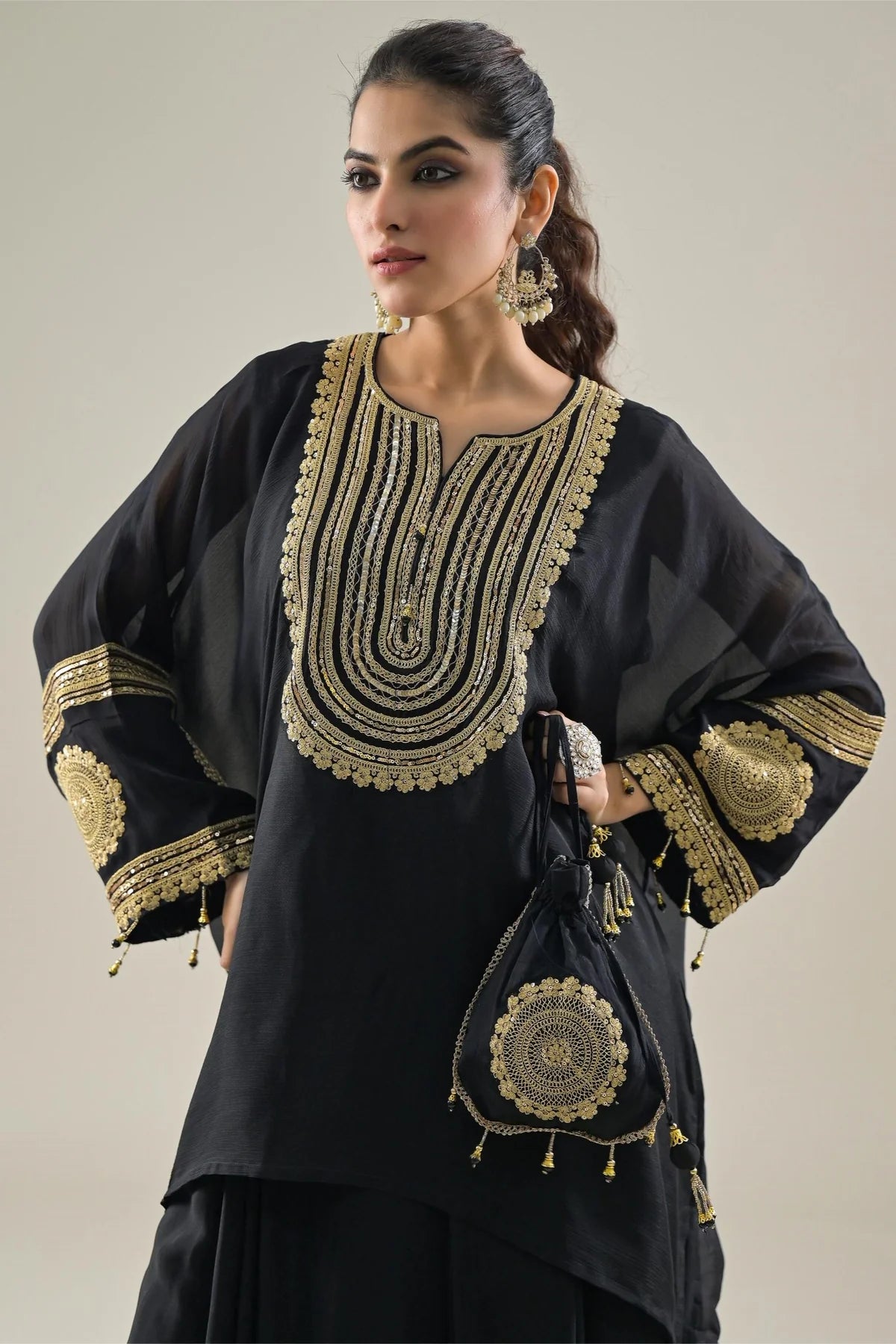 Black skirt indo western