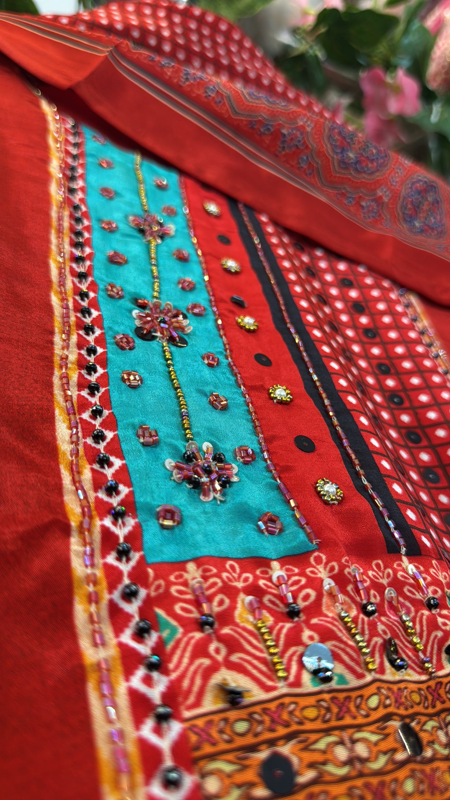 Gajji soft red and blue
