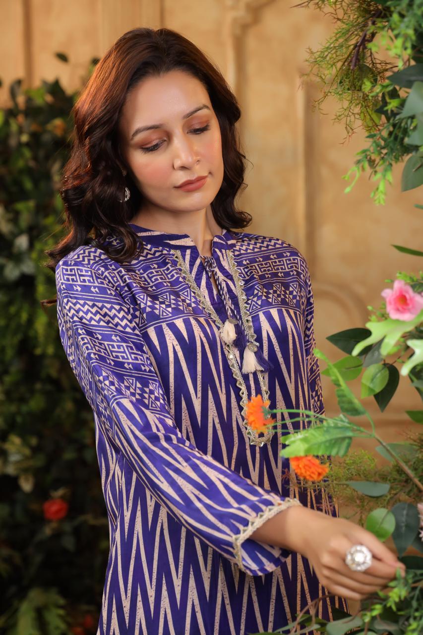Real mirror purple crepe silk co ord set