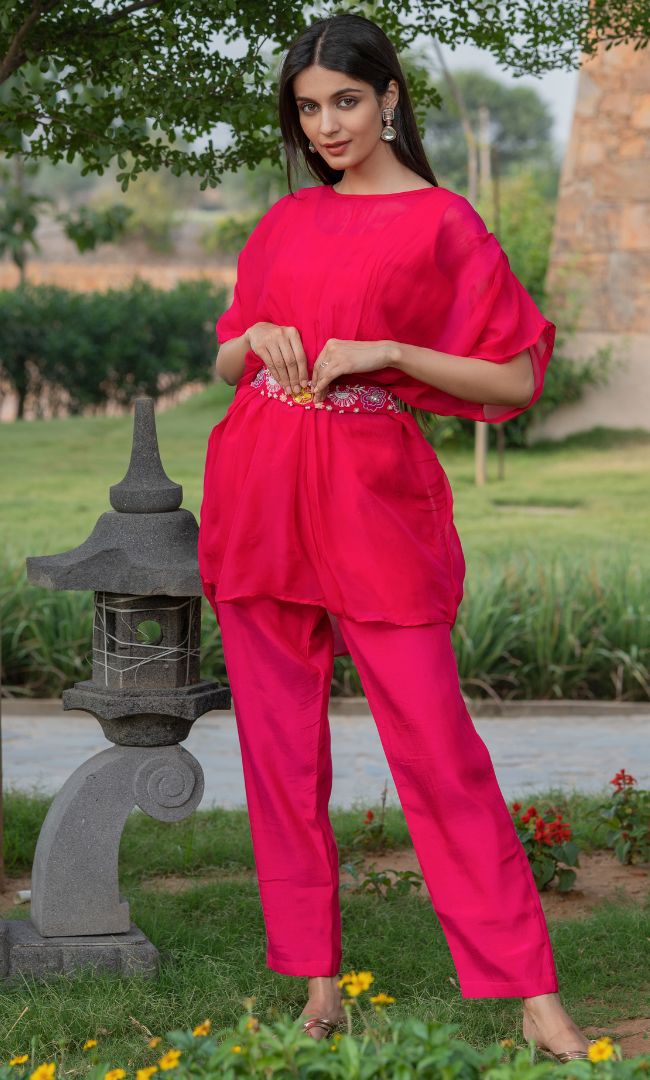 Magenta pink kaftan co ord set