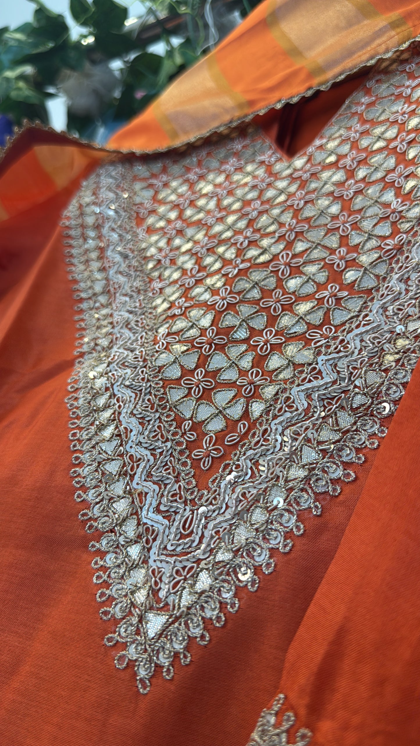 Heavy v work silk suit