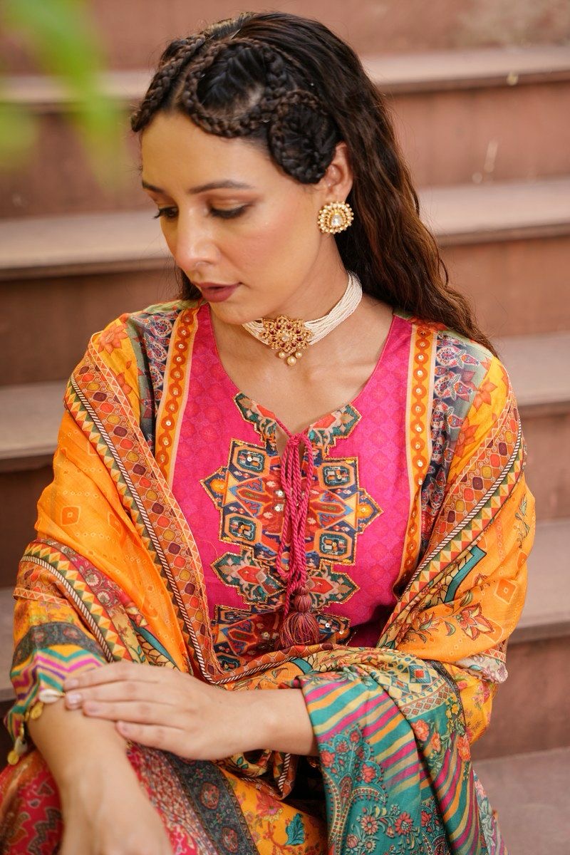Crepe oranges shades suit