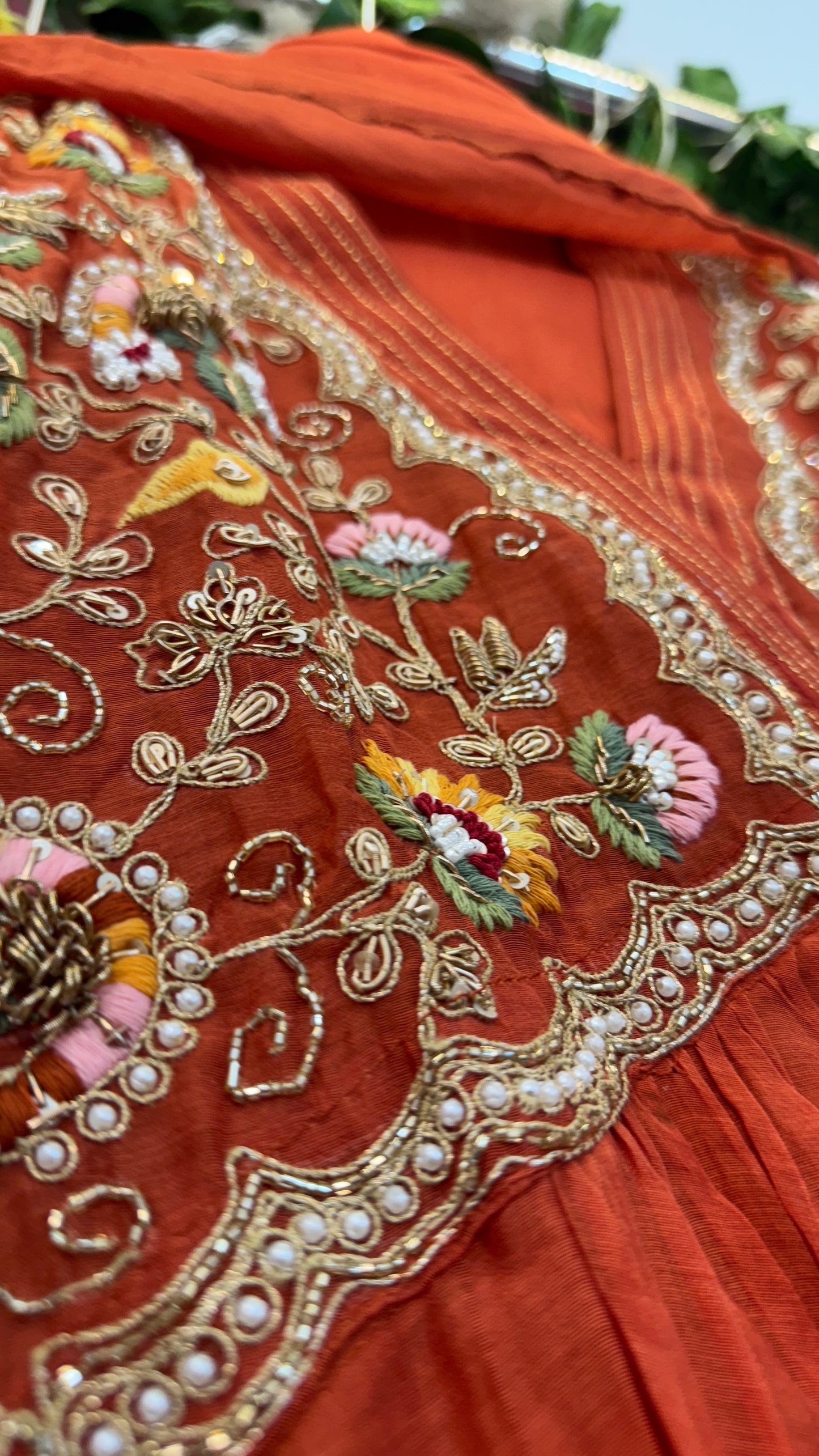 Alia mul chandari hand work Anarkali