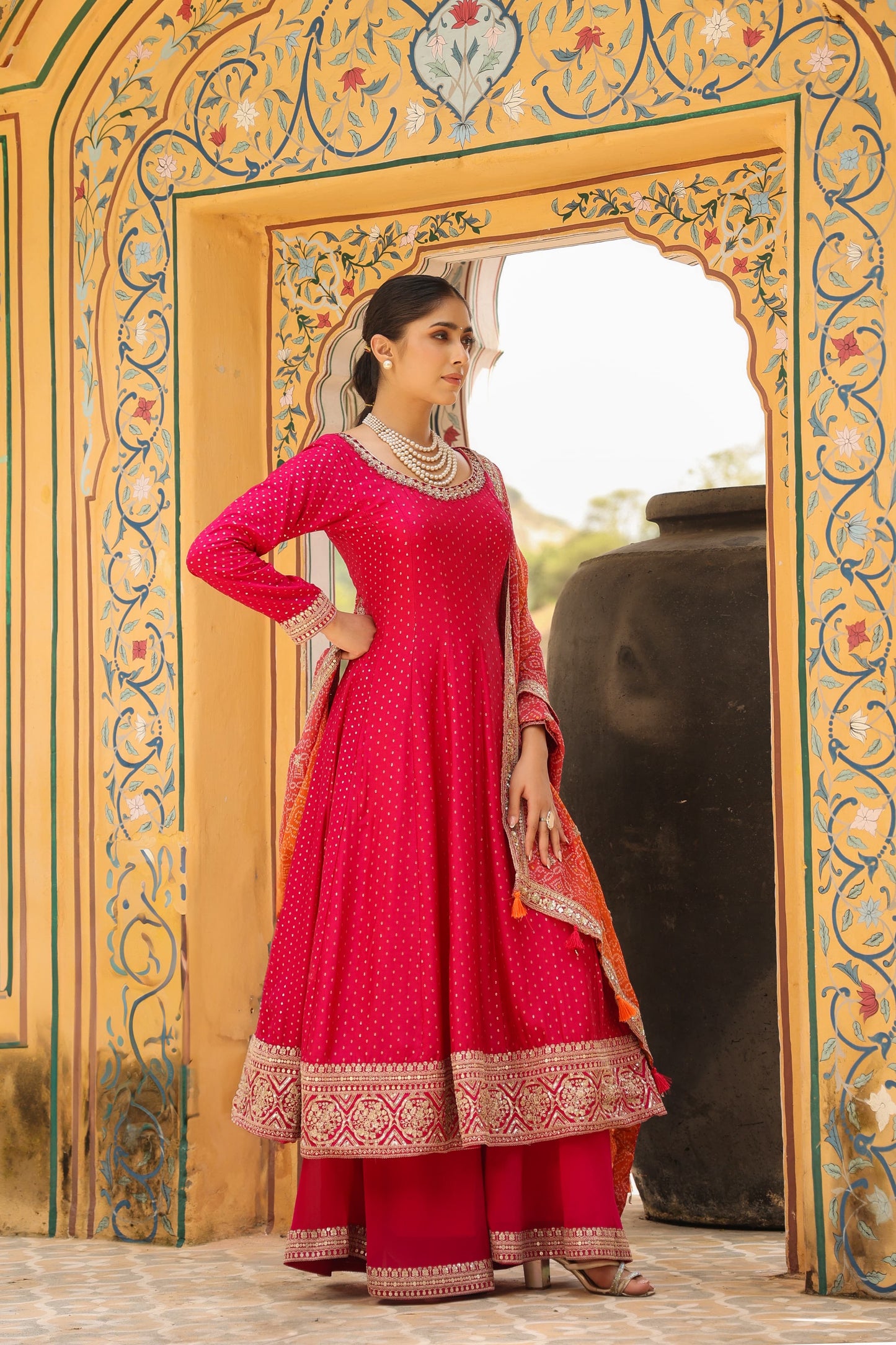Rani silk Anarkali