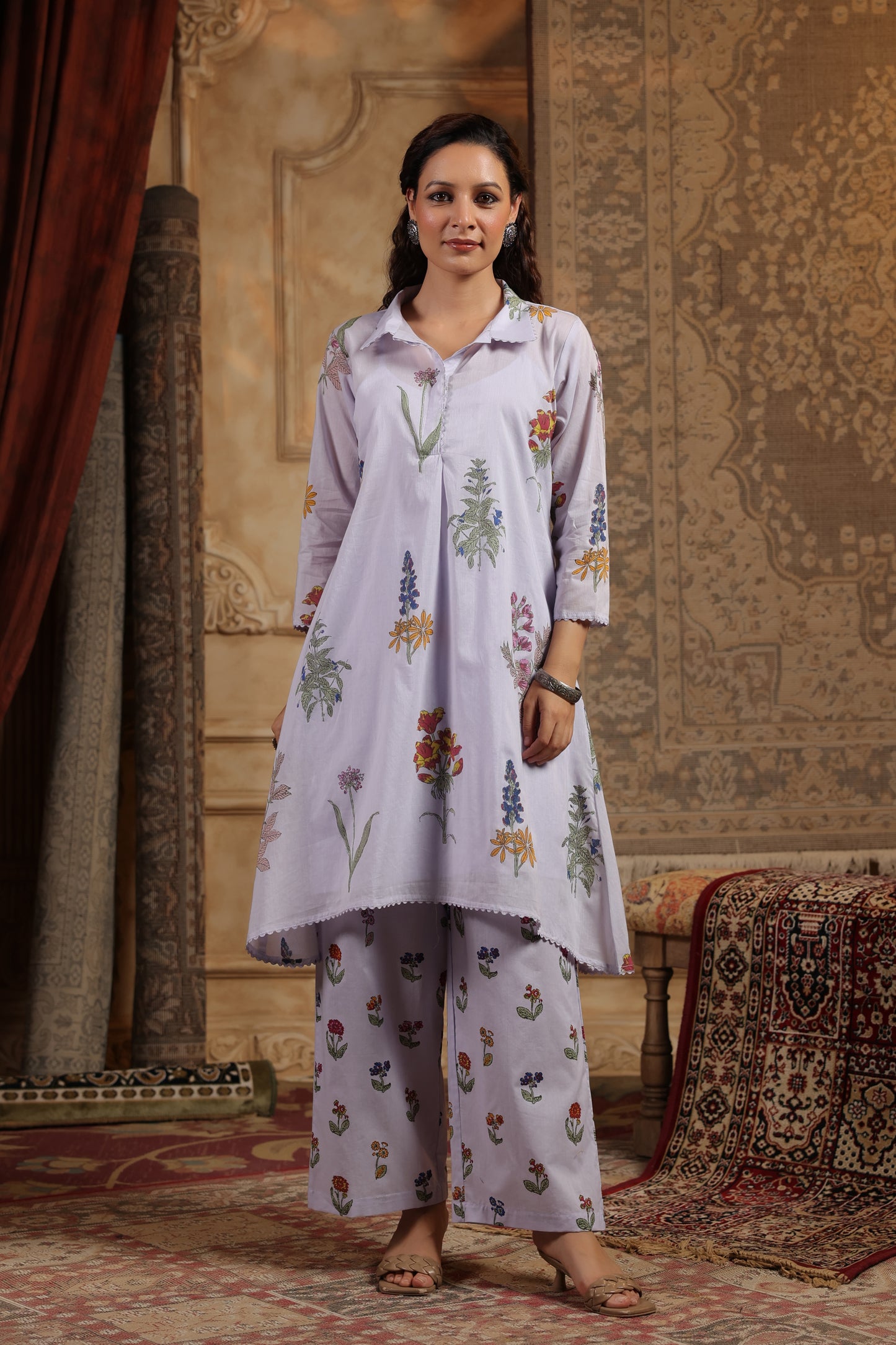 Mul cotton lavender Co ord set