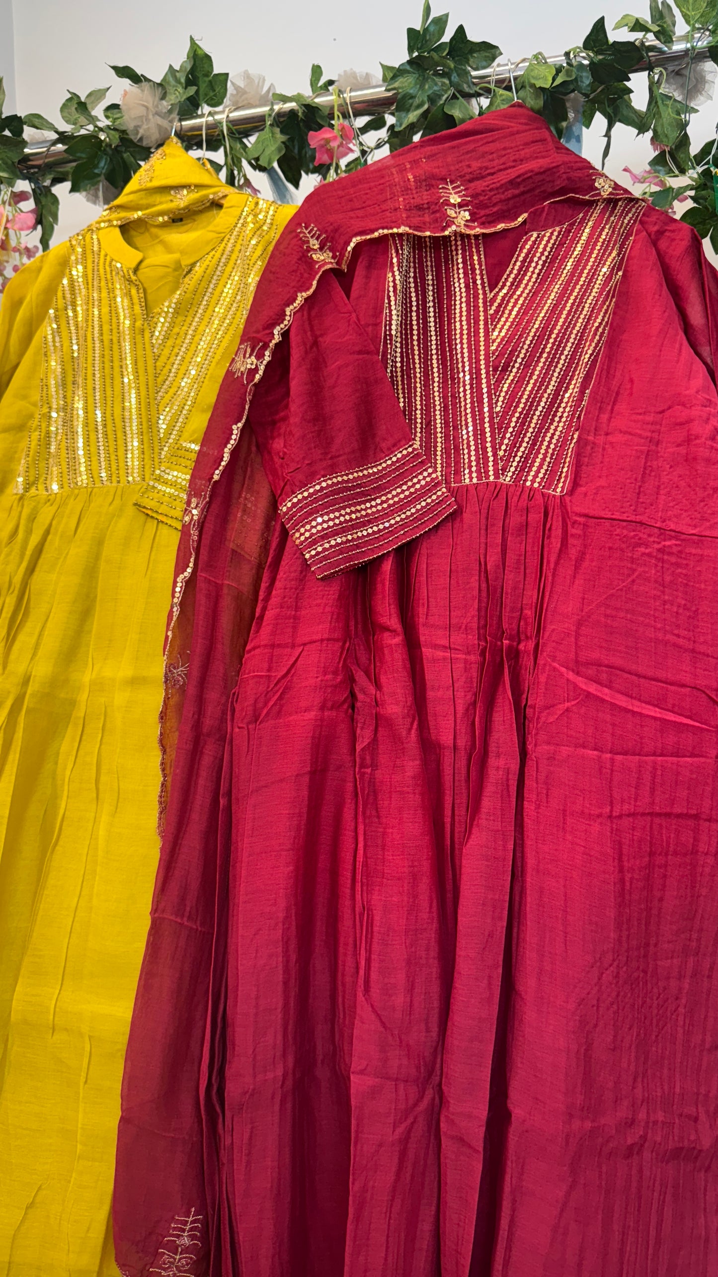 Squance classy yellow mul chandari