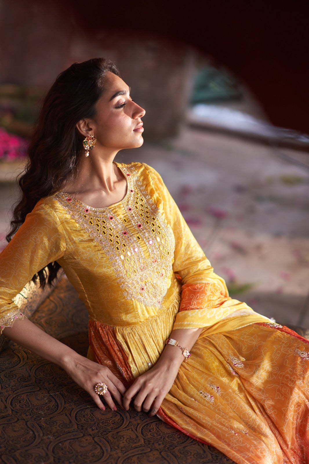Chinon Bandhani Anarkali