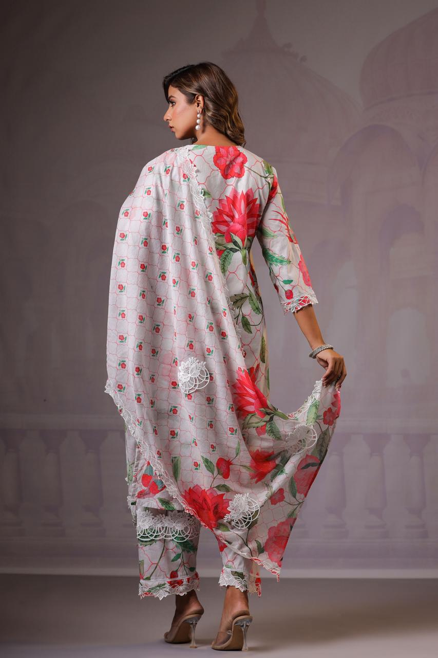 Floral linen cotton