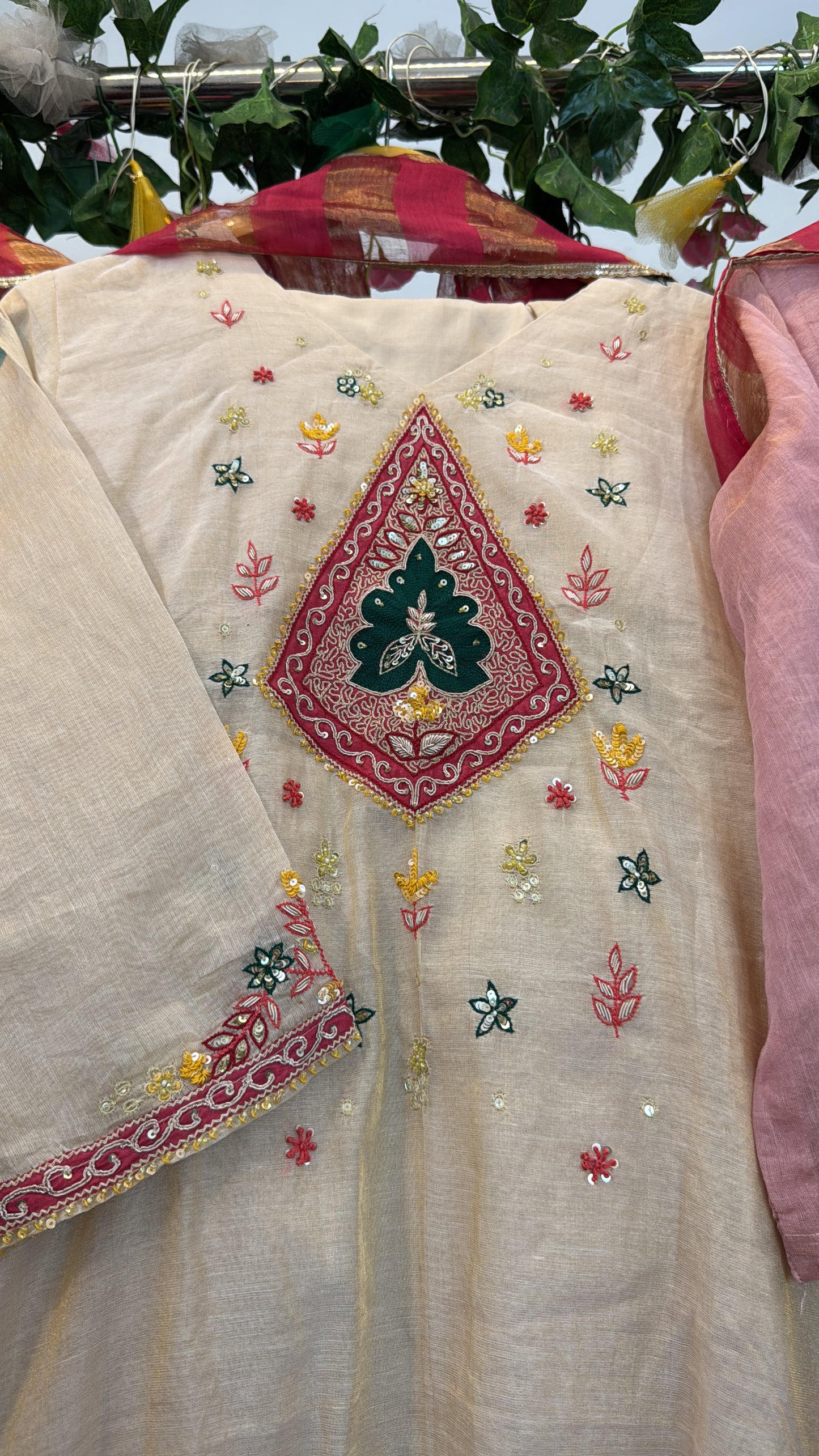 Soft Tissue premium chandari silk suit