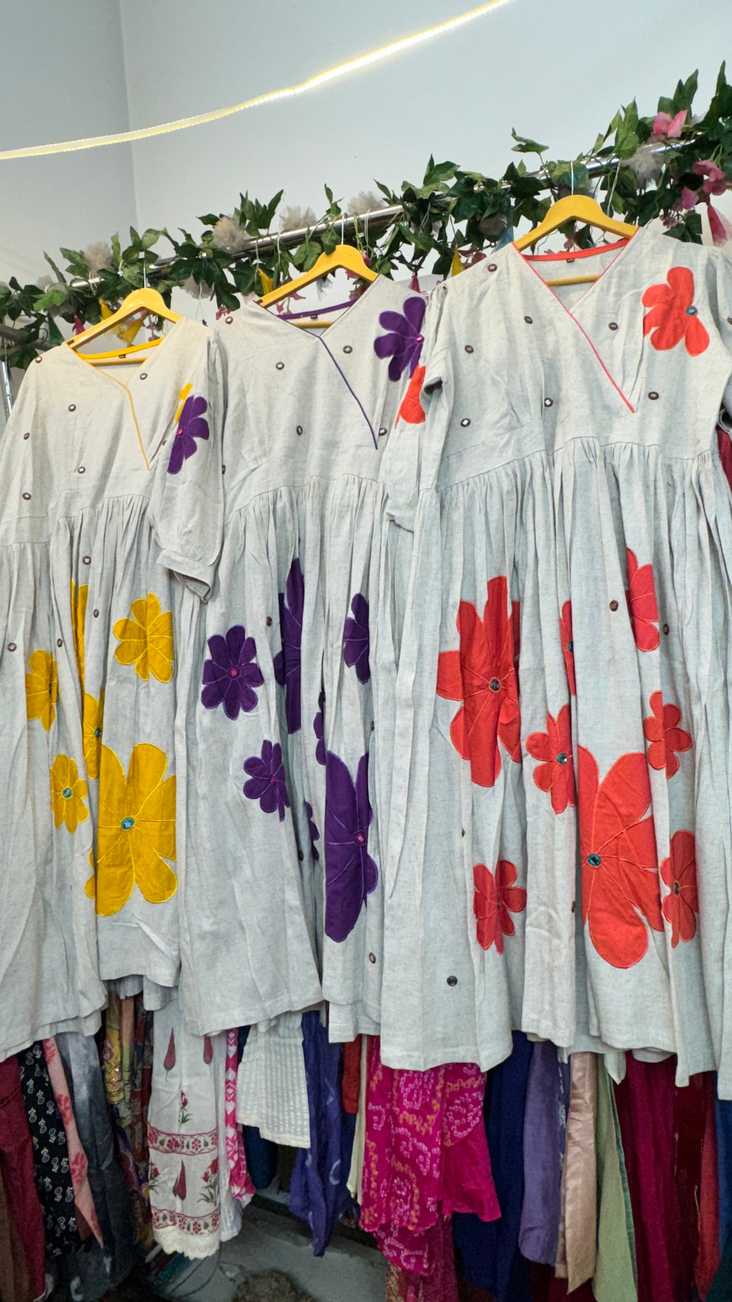 Appliqué flower dress