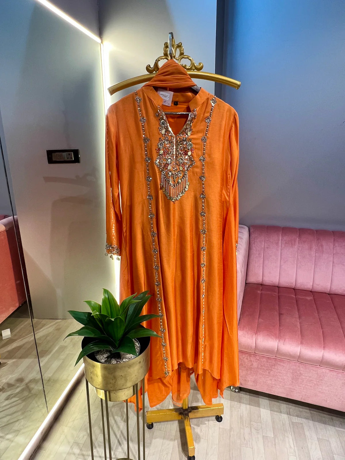 Pure silk Handworked Kurta with Tulip Pants