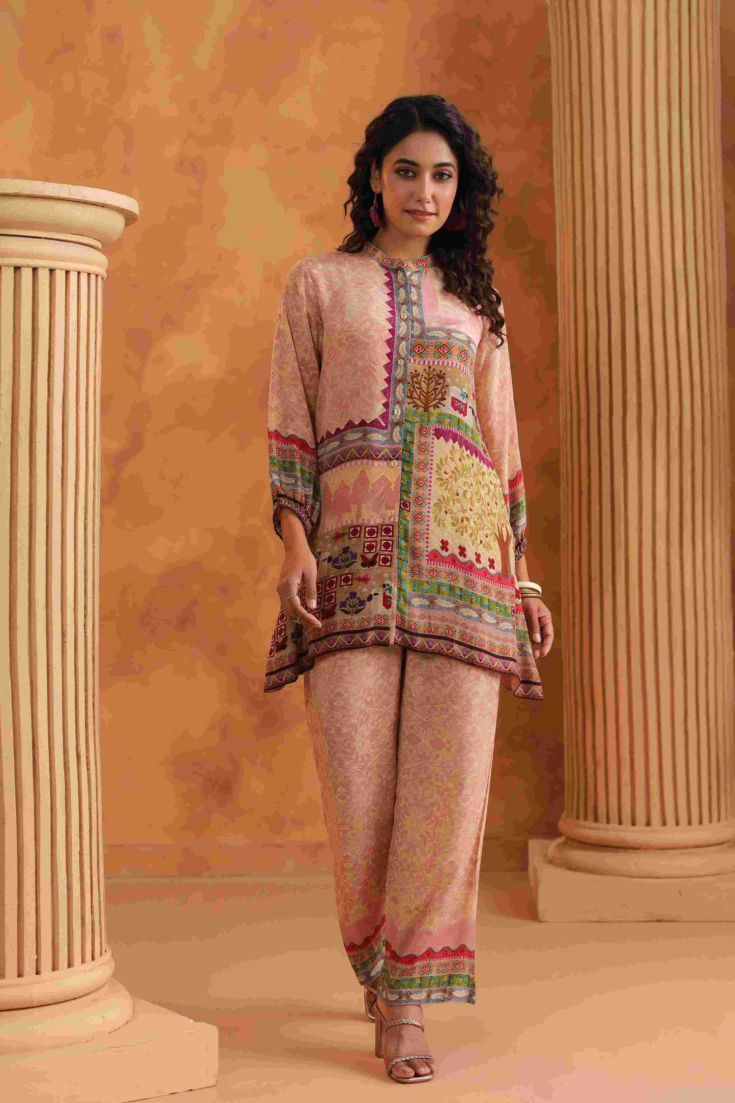 Pure pink printed beautiful co ord set