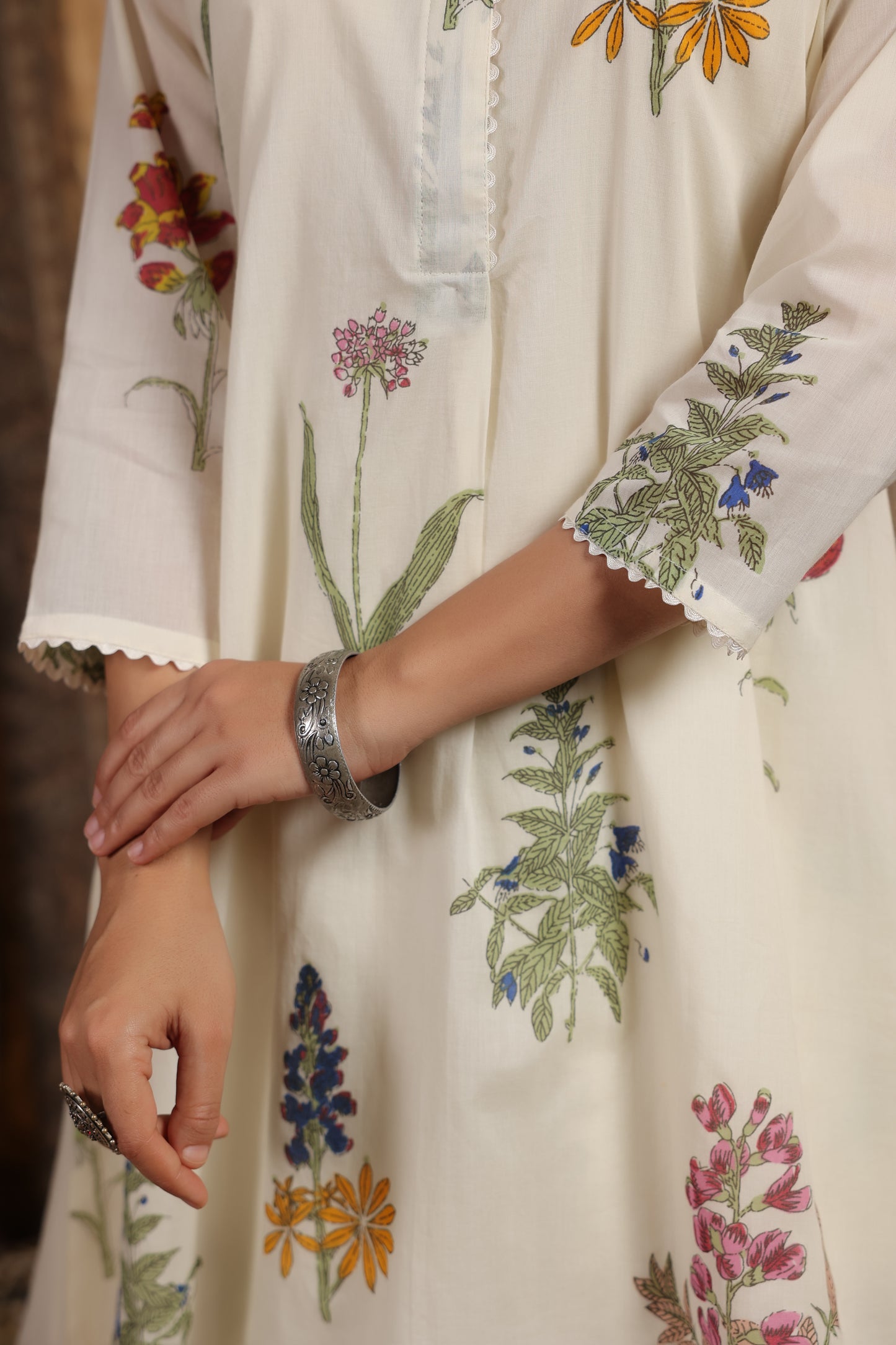 Mul cotton cream co ord set