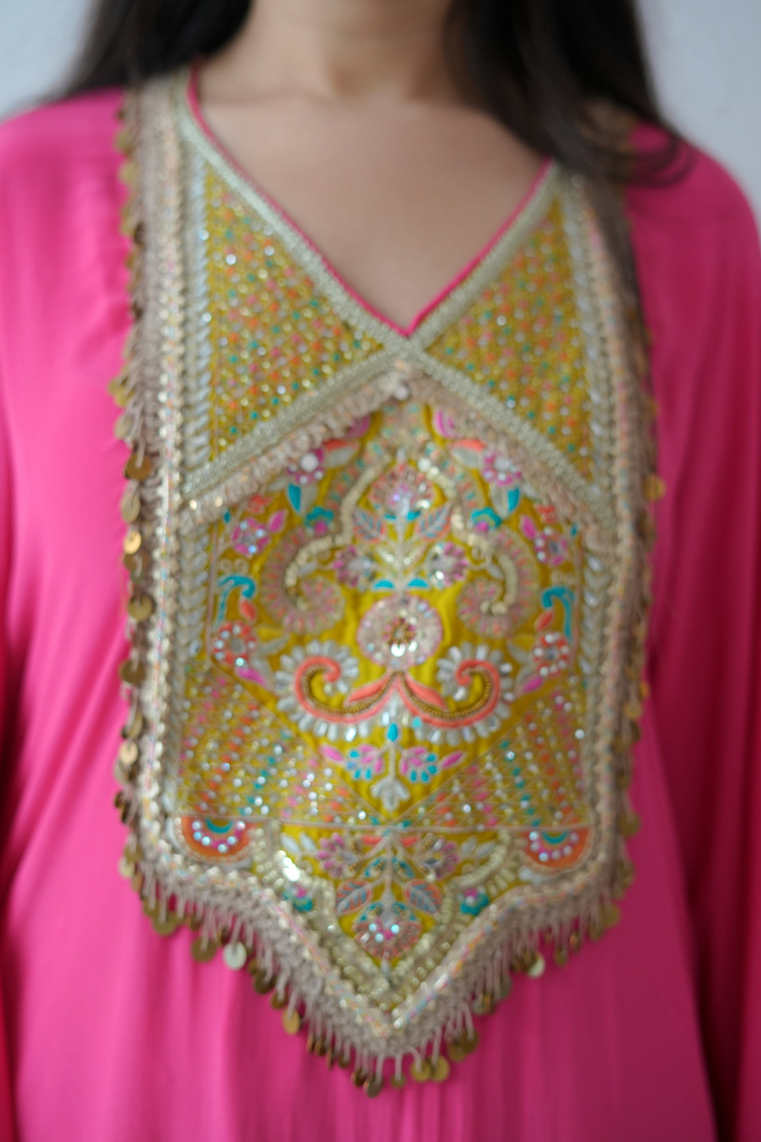 Luxe pink yellow kaftan