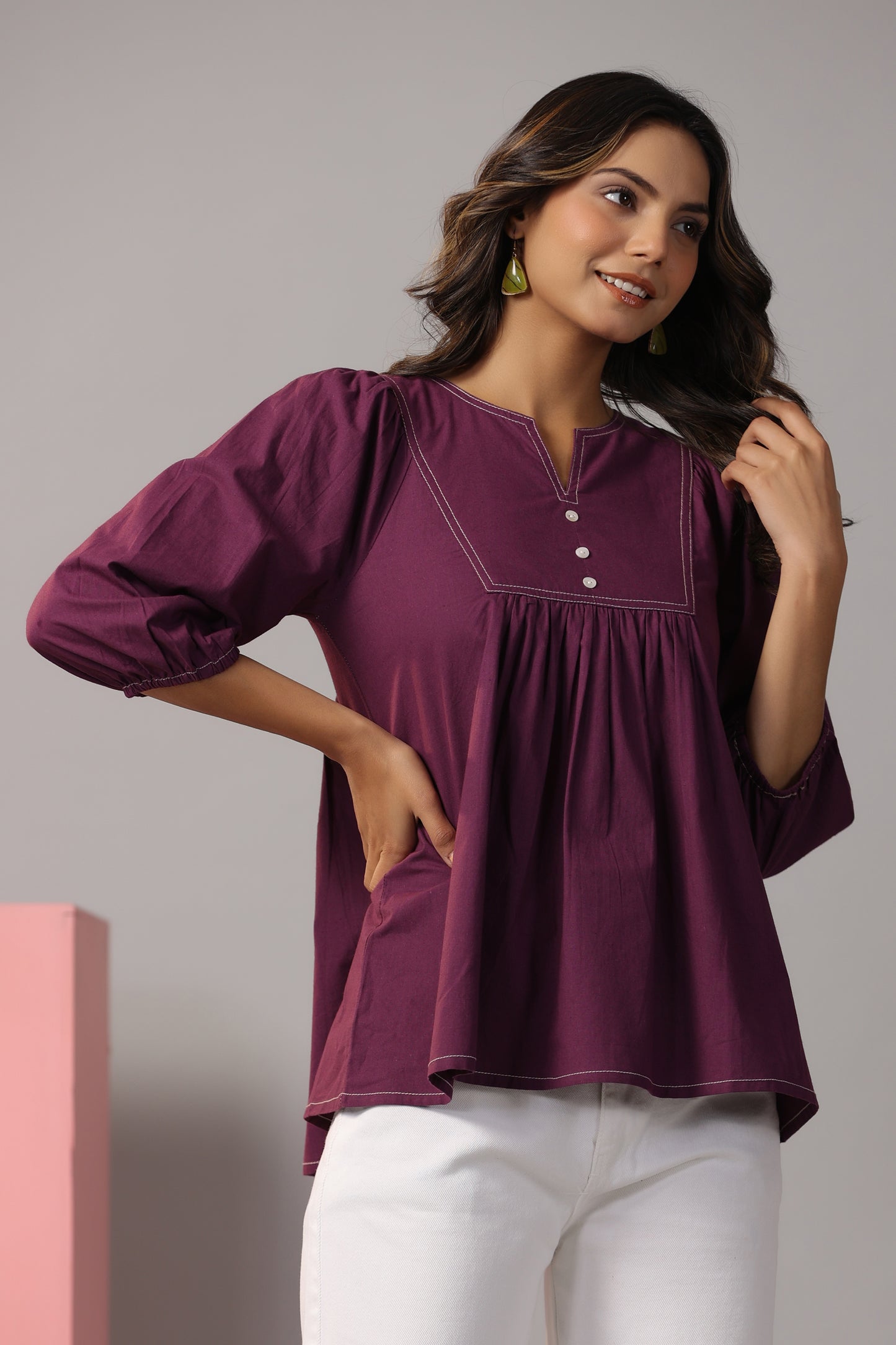 Solid cotton top