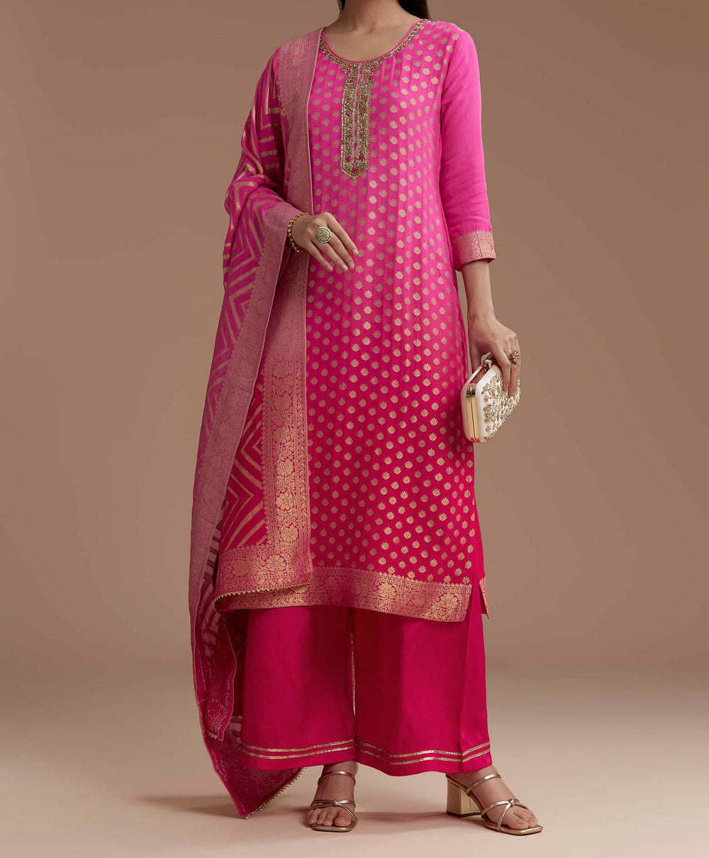 Ombré Georgette banaras waving suit