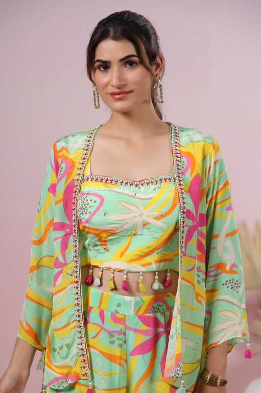 Indo western crepe jacket style