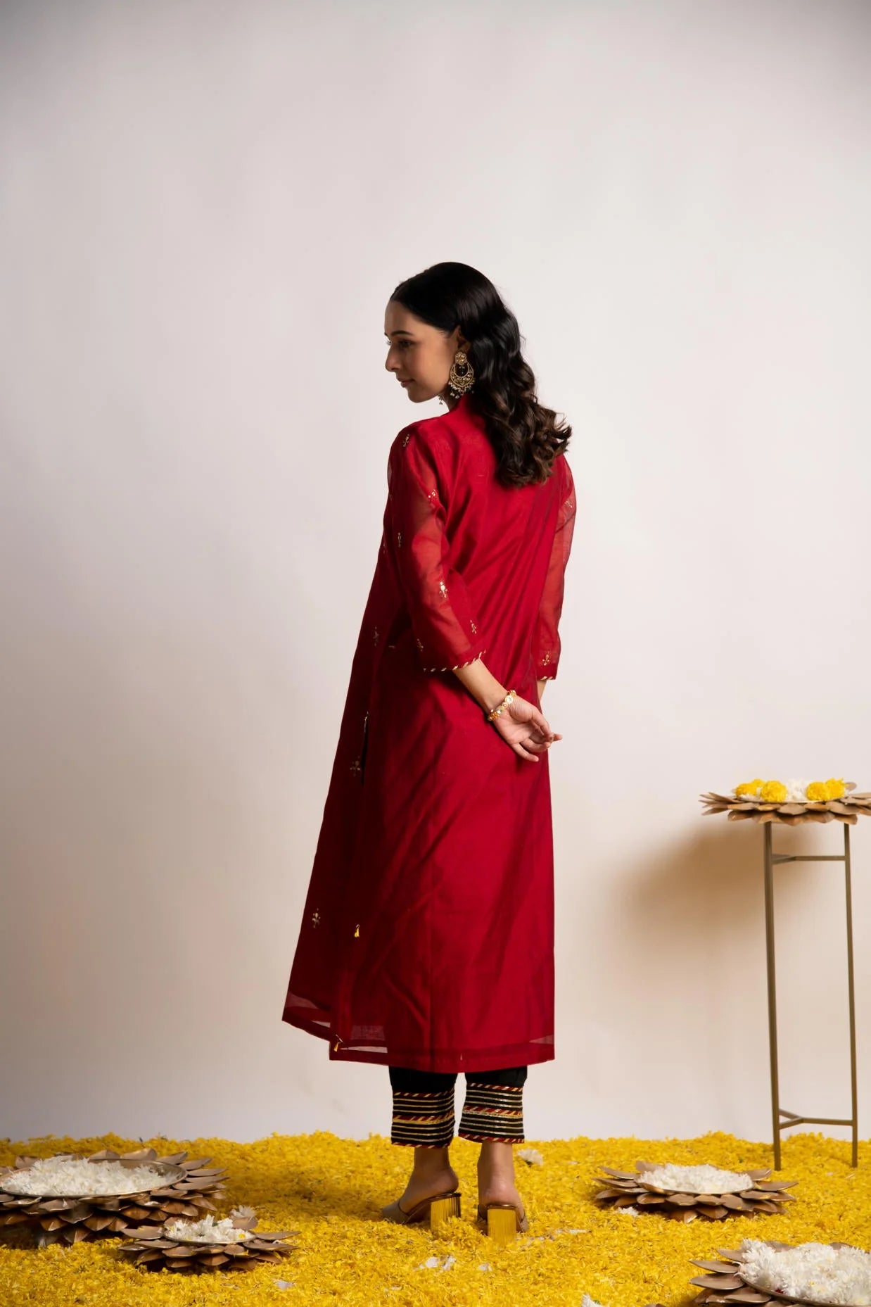 Marron chandari kurta pant