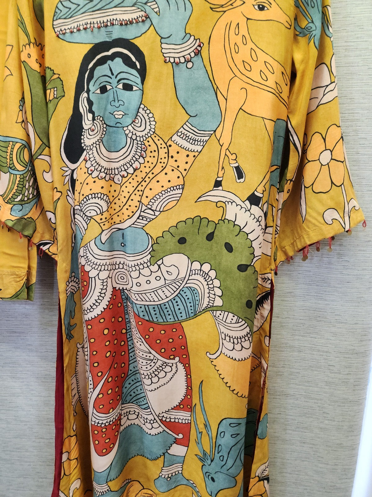Yellow chitra Kamkari model kurta pant set