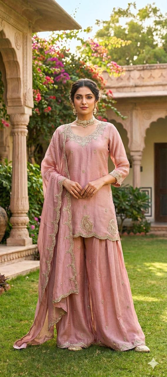 Classy pink chinon divider set