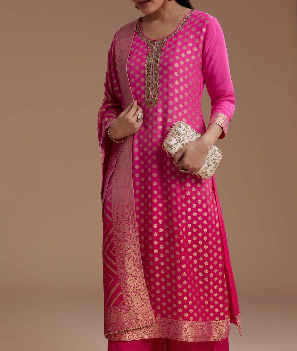 Ombré Georgette banaras waving suit