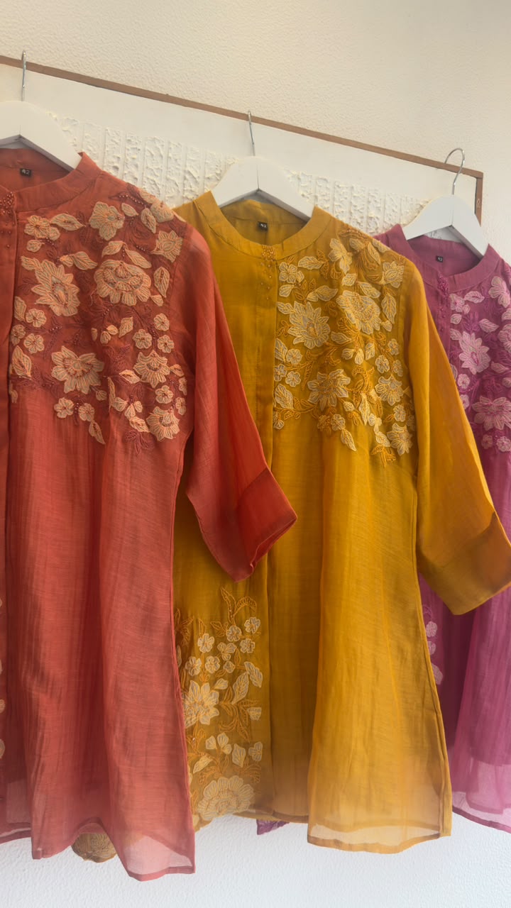 Simply best mul chandari co ord with beautiful colours & embroidery