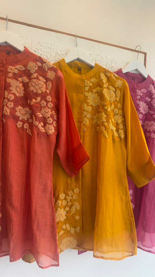Simply best mul chandari co ord with beautiful colours & embroidery