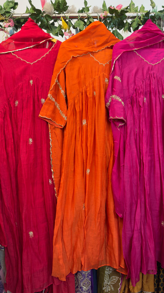 Alia mul chandari suit with soft organza dup and pants