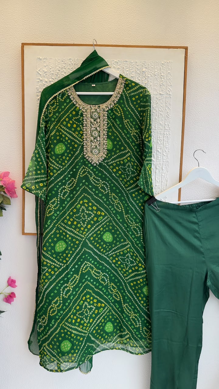 Georgette Bandhani suit