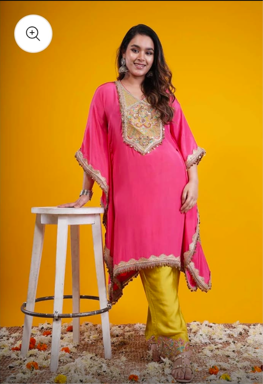 Luxe pink yellow kaftan