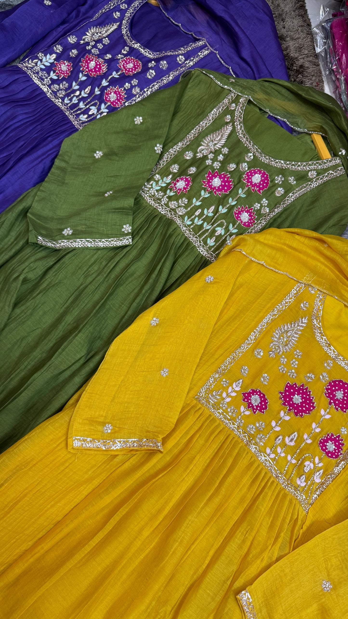 Teej ethnics premium mul chandari suit