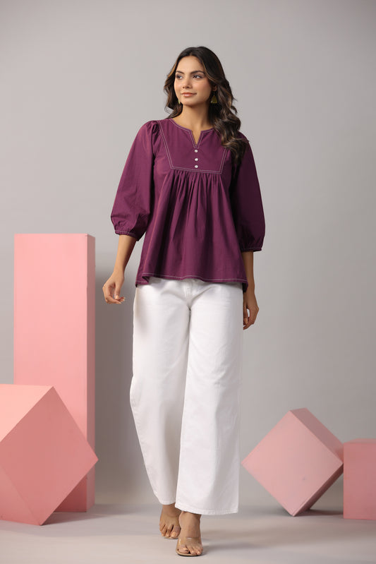 Solid cotton top