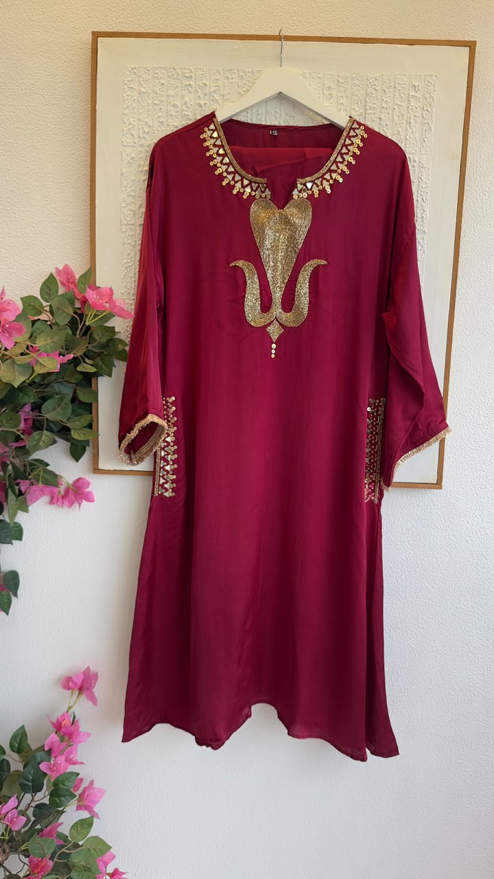 Premium Gajji crepe kaftan style Co ord set