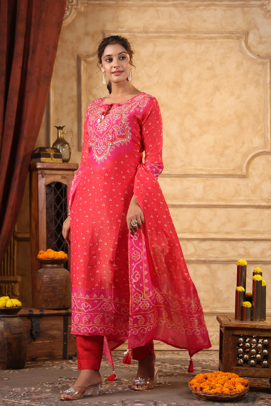 Pink Bandhani Tissue