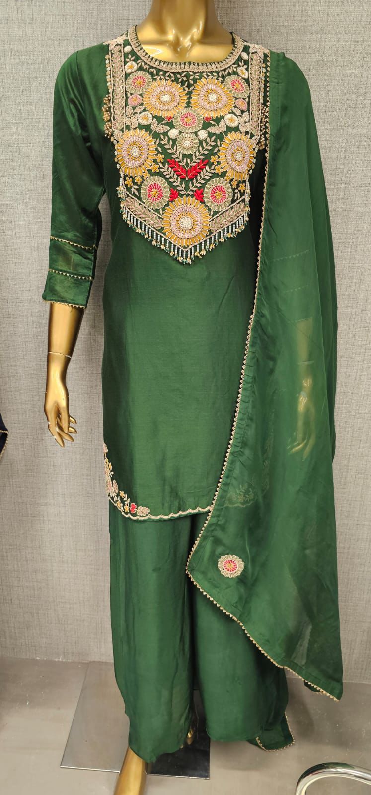 Heavy chandari silk sharara set