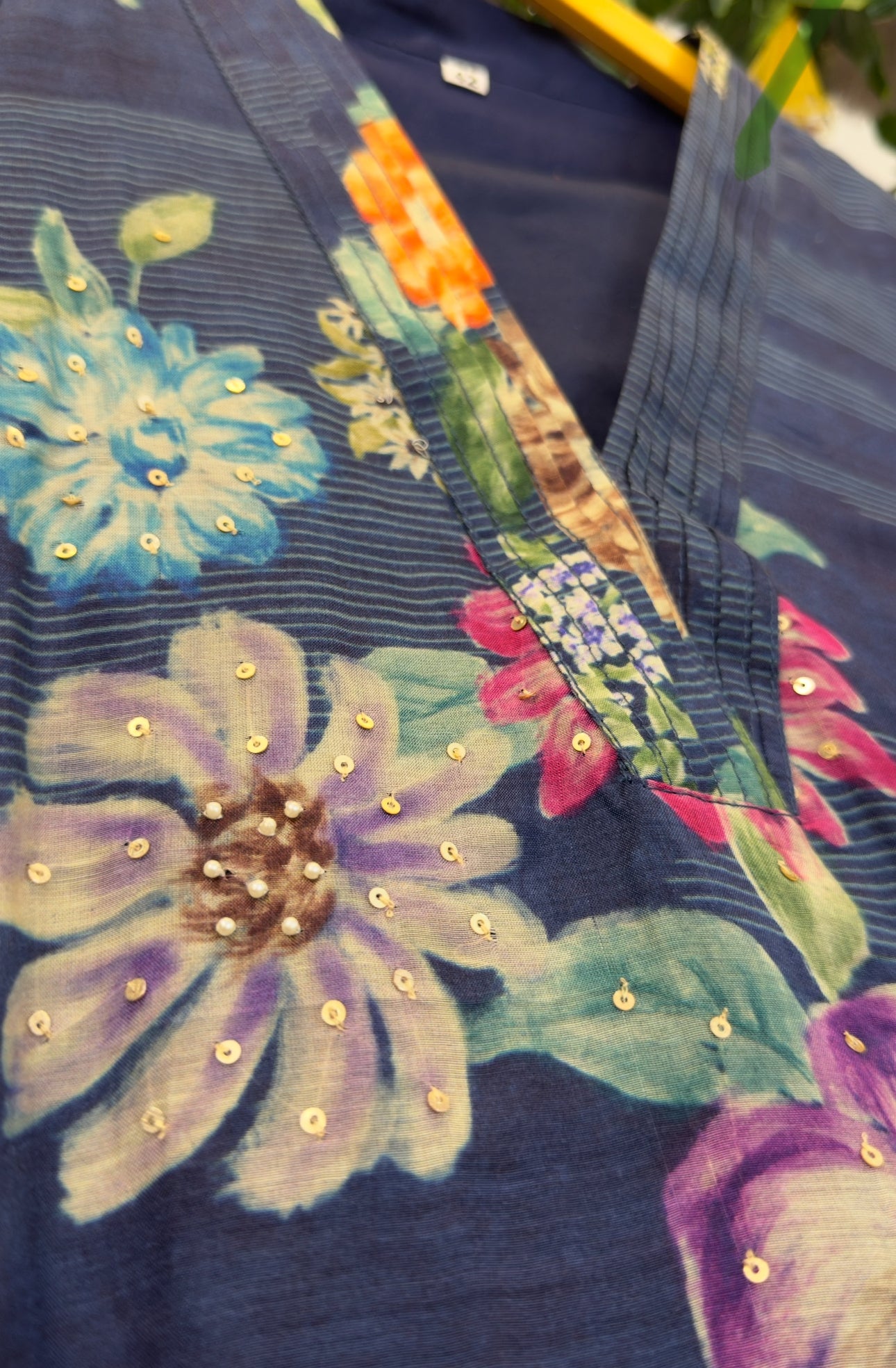 Digital floral luxe muslin silk kurta pant
