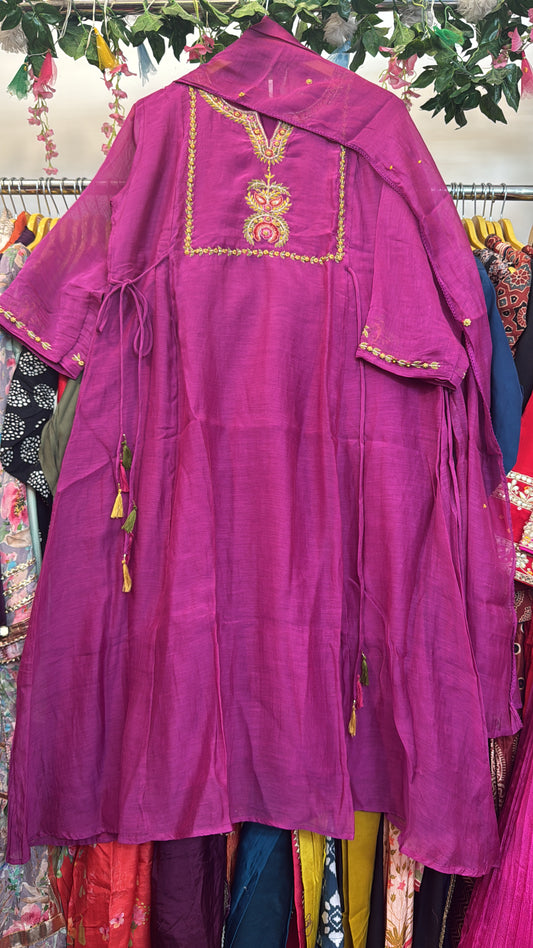 Purplish pink Aline mul chandari