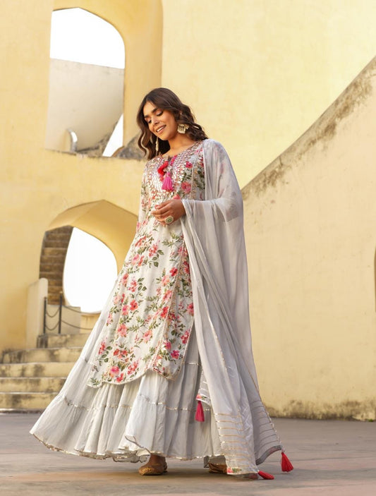 Grey beautiful Indian gown no