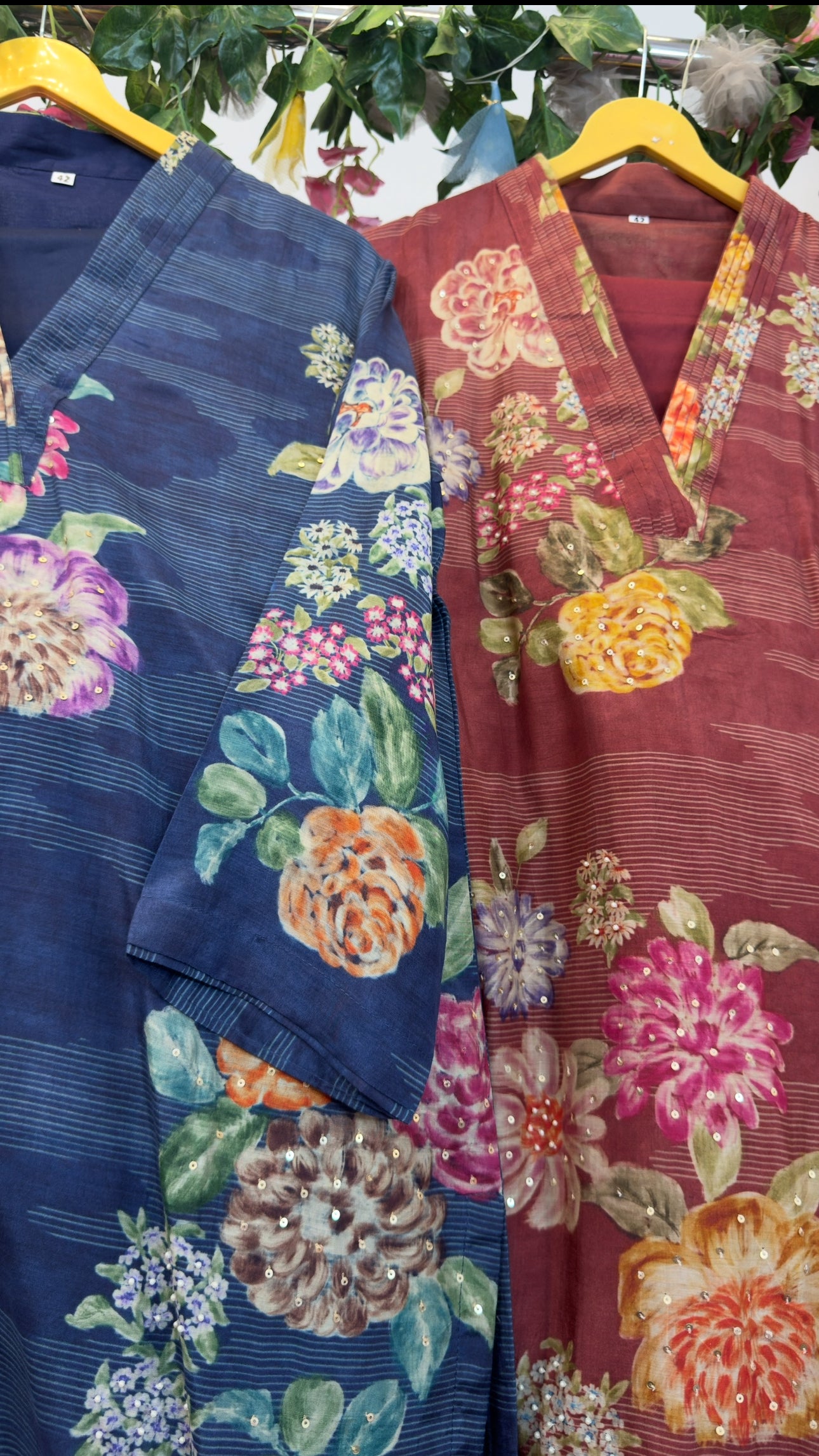 Digital floral luxe muslin silk kurta pant